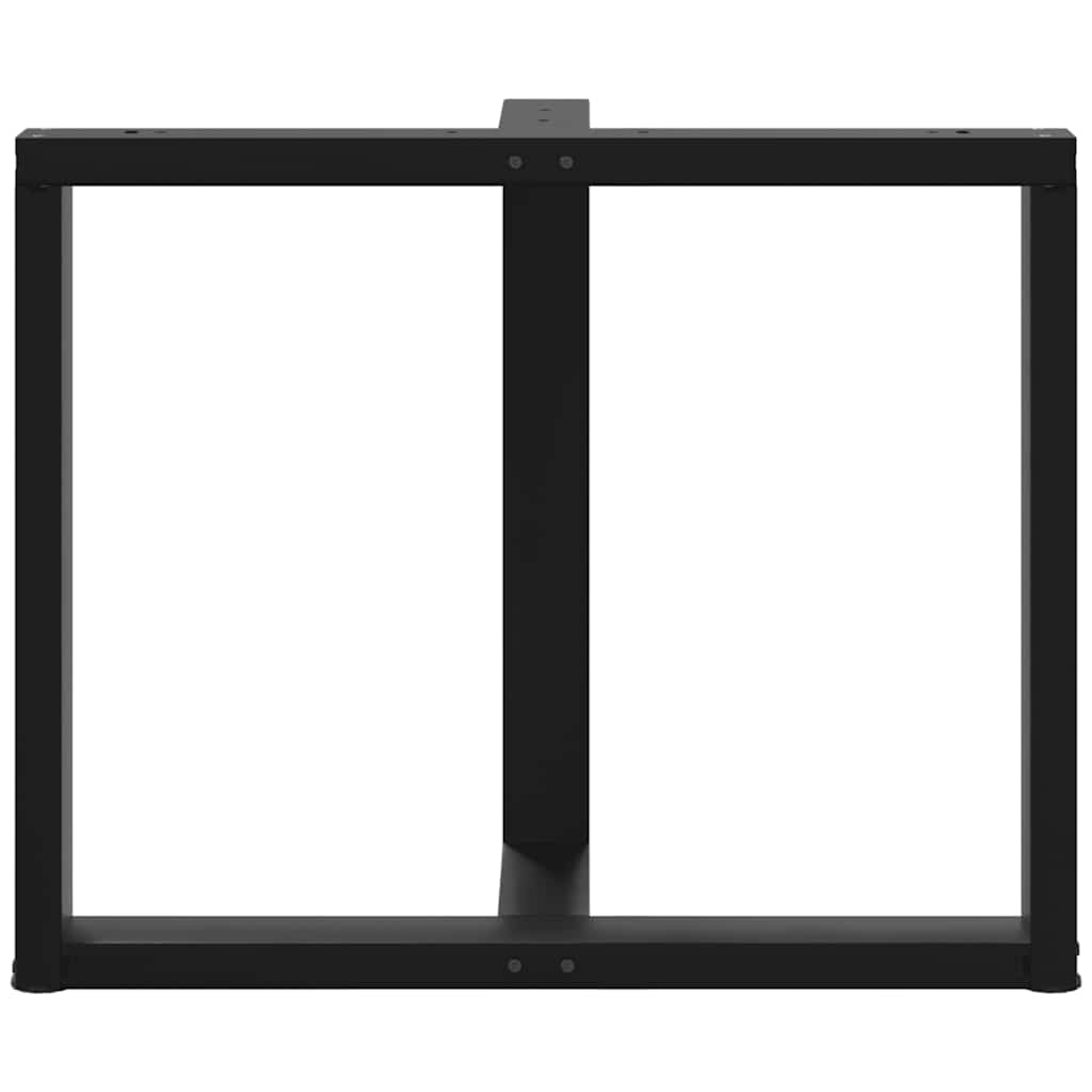 Πόδια Τραπεζαρίας σε Σχήμα Τ, 2 τεμ. Μαύρο 90x35x(72-73) εκ. Ατσάλι