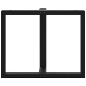 Πόδια Τραπεζαρίας σε Σχήμα Τ, 2 τεμ. Μαύρο 90x35x(72-73) εκ. Ατσάλι