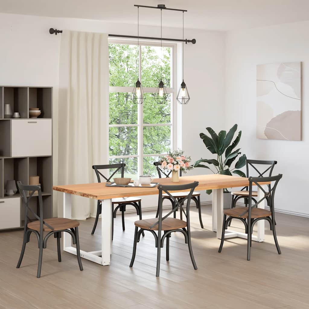 Πόδια Τραπεζαρίας σε Σχήμα Τ, 2 τεμ. Λευκά 90x35x(72-73) εκ. Ατσάλι