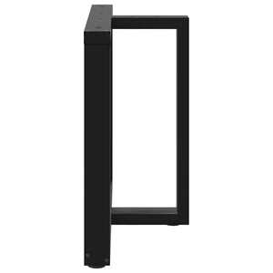 Πόδια Τραπεζαρίας σε Σχήμα Τ, 2 τεμ. Μαύρο 100x35x(72-73) εκ. Ατσάλι