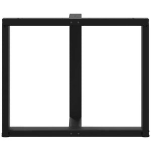Πόδια Τραπεζαρίας σε Σχήμα Τ, 2 τεμ. Μαύρο 100x35x(72-73) εκ. Ατσάλι