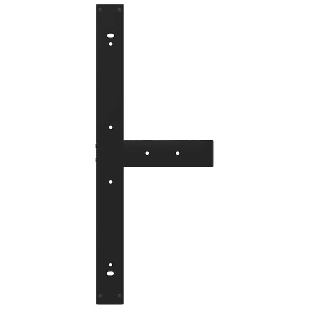 Πόδια Τραπεζαρίας σε Σχήμα Τ, 2 τεμ. Μαύρο 100x35x(72-73) εκ. Ατσάλι