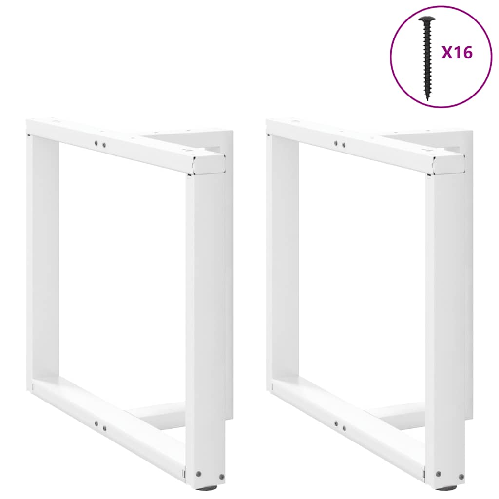 Πόδια Τραπεζαρίας σε Σχήμα Τ, 2 τεμ. Λευκά 100x35x(72-73) εκ. Ατσάλι