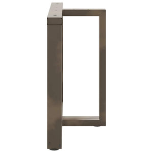 Πόδια Τραπεζαρίας σε Σχήμα Τ, 2 τεμ. Μαύρο 100x35x(72-73) εκ. Ατσάλι