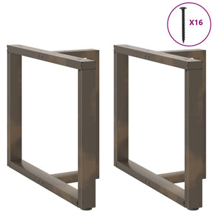 Πόδια Τραπεζαρίας σε Σχήμα Τ, 2 τεμ. Μαύρο 100x35x(72-73) εκ. Ατσάλι