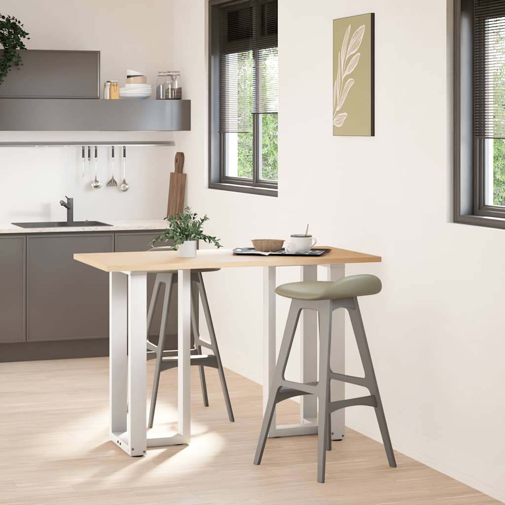 Πόδια Τραπεζιού Μπαρ σε Σχήμα Τ, 2 τεμ. Λευκά 50x35x(90-91) εκ. Ατσάλι