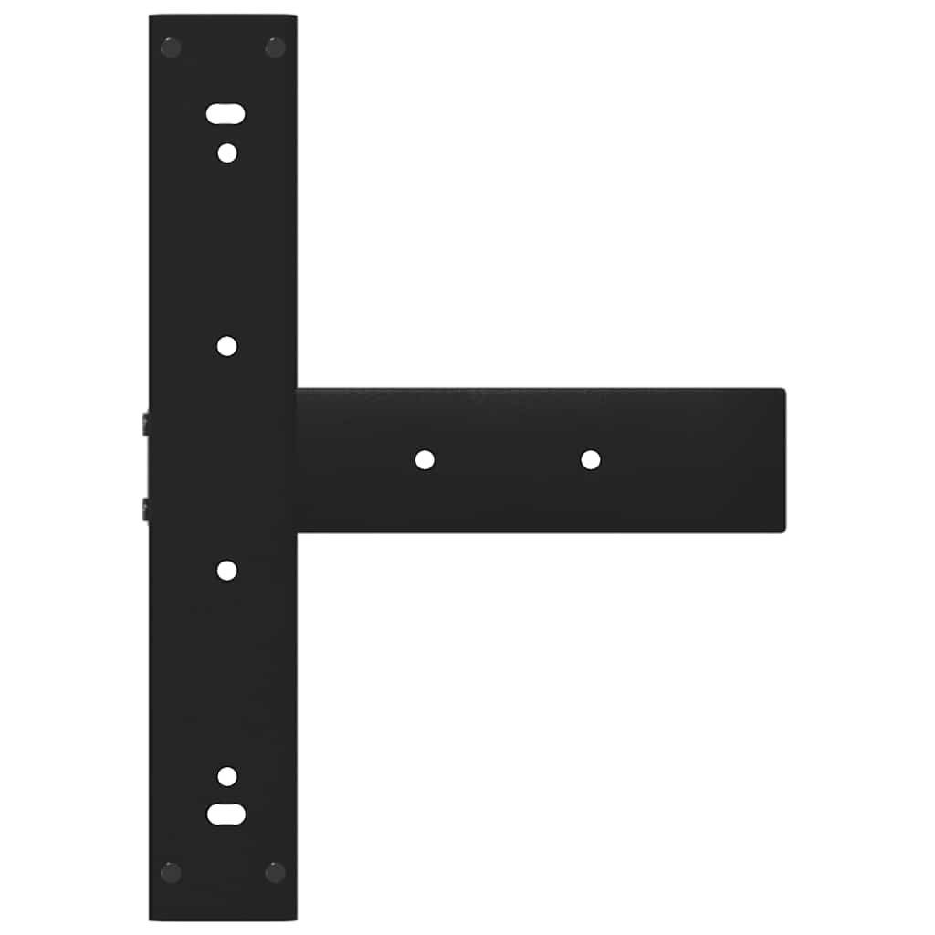 Πόδια Τραπεζιού Μπαρ σε Σχήμα Τ, 2 τεμ. Μαύρο, Ατσάλι 50x35x(110-111) εκ.