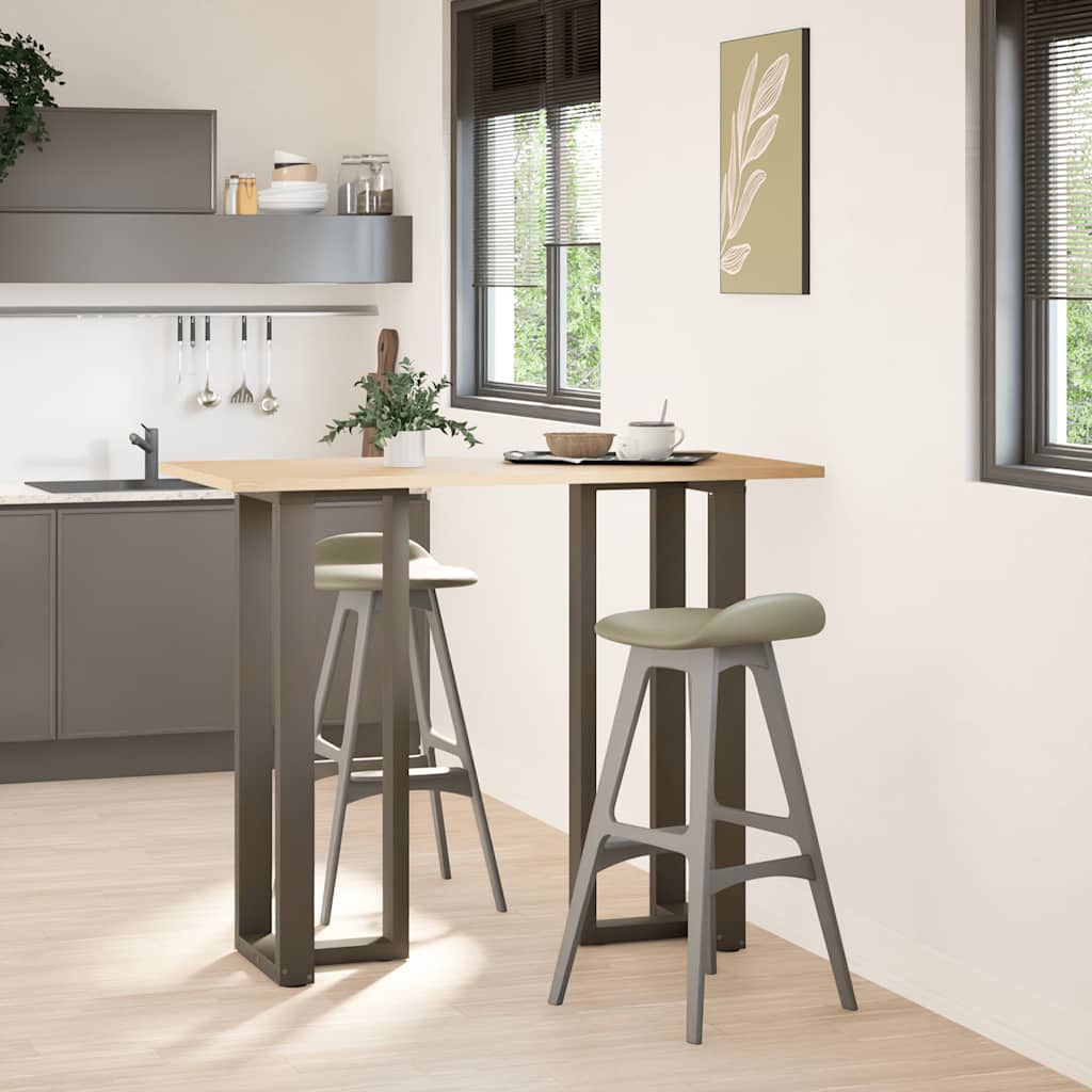 Πόδια Τραπεζιού Μπαρ σε Σχήμα Τ, 2 τεμ. Μαύρο, Ατσάλι 50x35x(110-111) εκ.