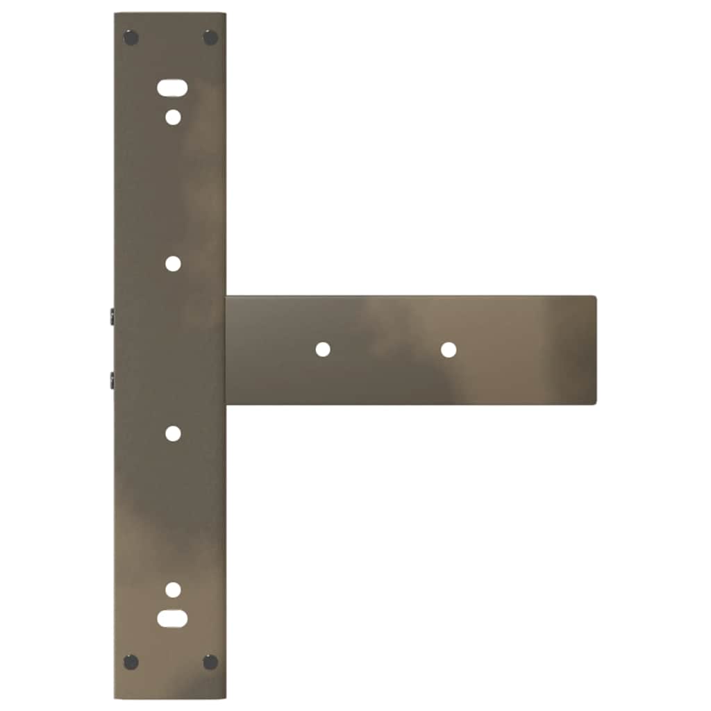 Πόδια Τραπεζιού Μπαρ σε Σχήμα Τ, 2 τεμ. Μαύρο, Ατσάλι 50x35x(110-111) εκ.