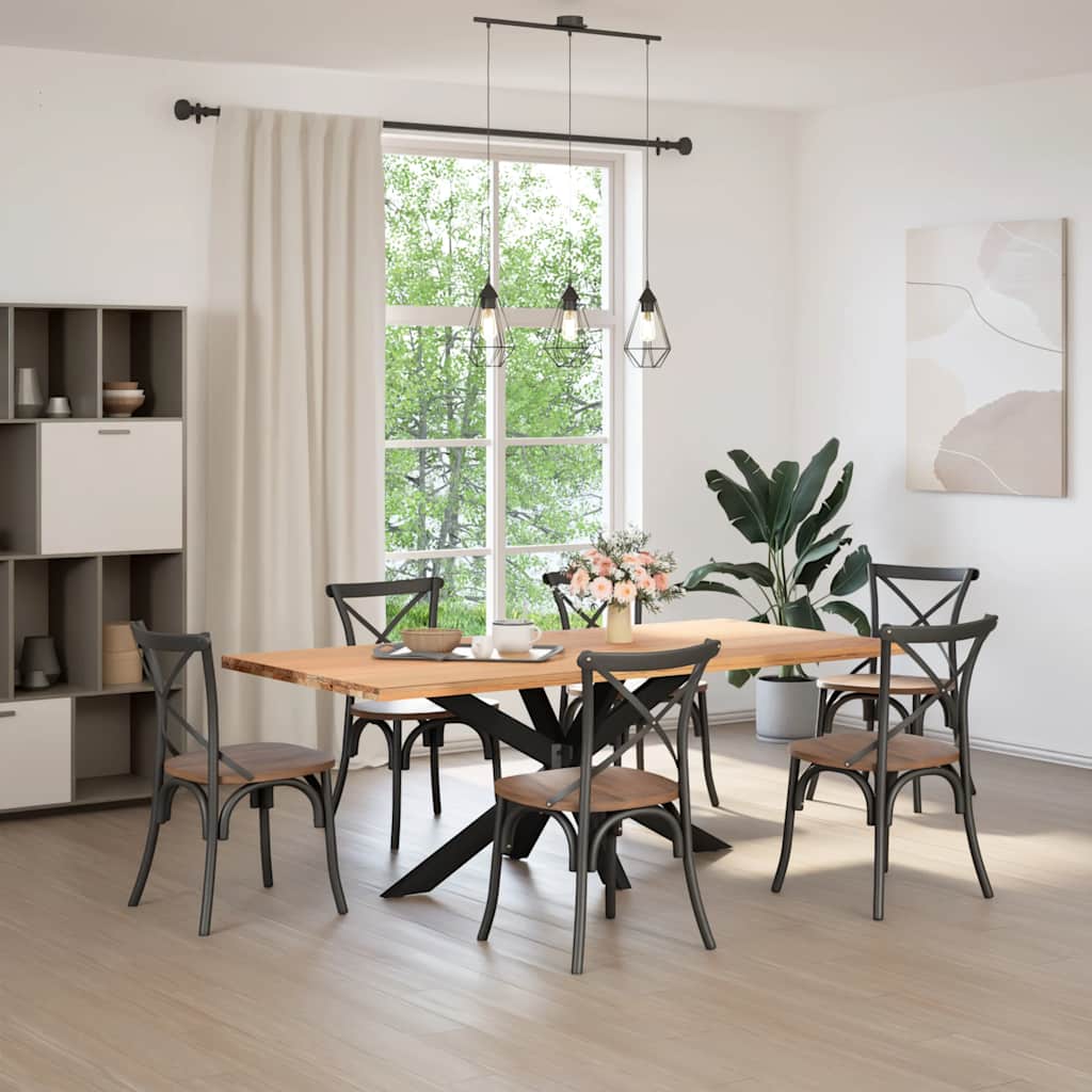 Τραπεζαρία με Πόδια σε Σχήμα Αράχνης Μαύρο 150x78x(72-73) εκ. Ατσάλι - Pakobazaar