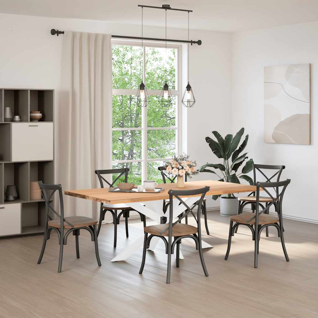 Τραπεζαρία με Πόδια σε Σχήμα Αράχνης Λευκό 150x78x(72-73) εκ. Ατσάλι - Pakobazaar