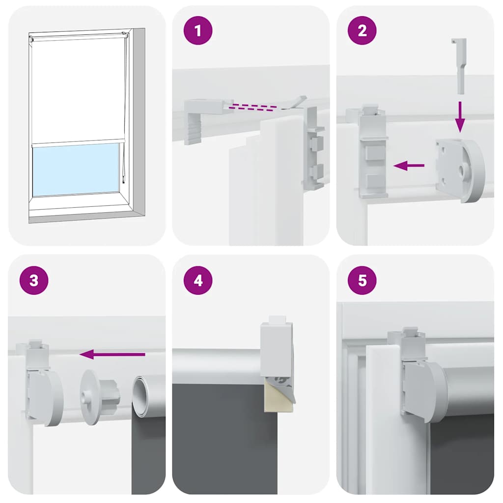 Roller Blind Blackout γκρί 145x130 cm Πλάτος υφάσματος 141,6cm