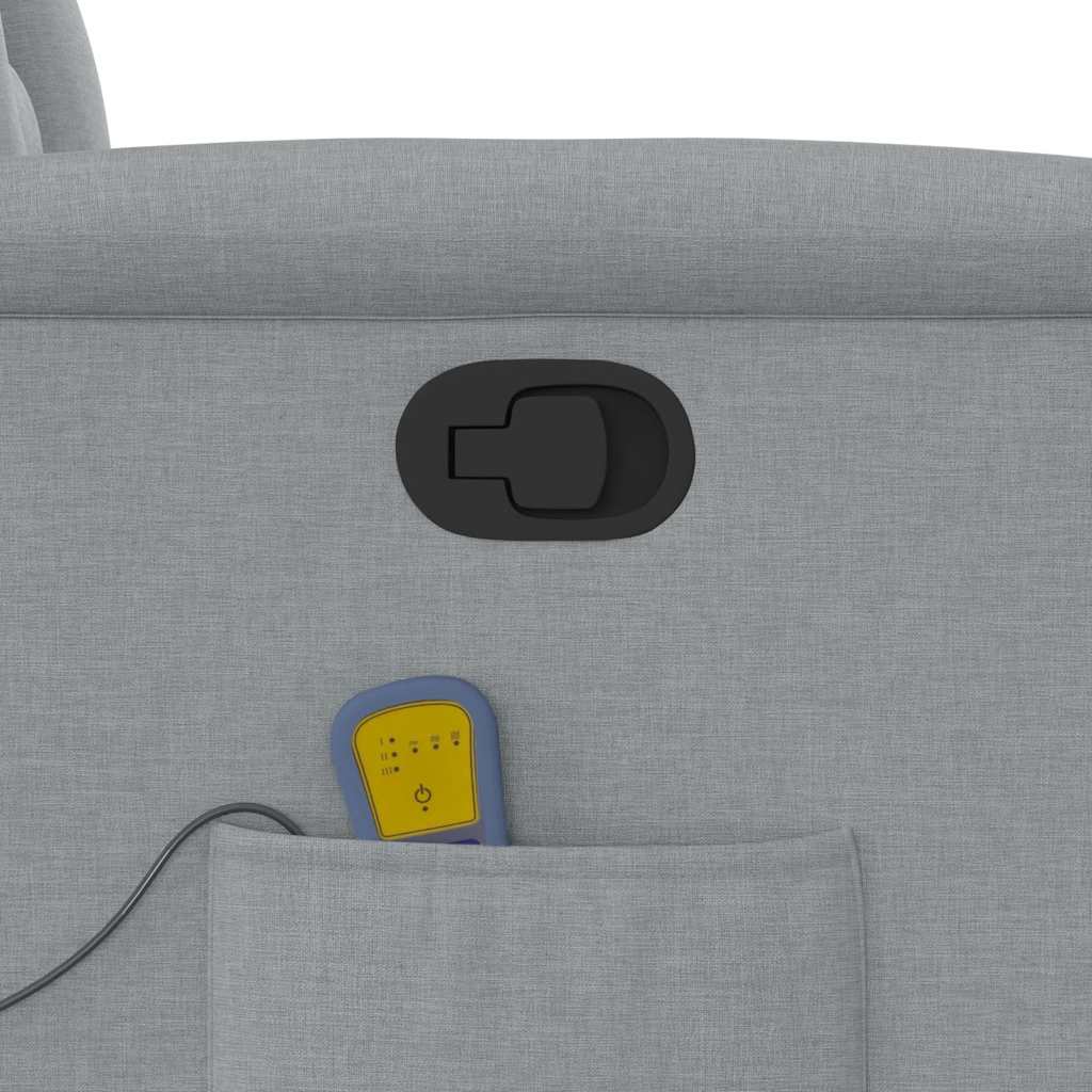 Πολυθρόνα Μασάζ Ανακλινόμενη Ανοιχτό Γκρι Υφασμάτινη - Pakobazaar