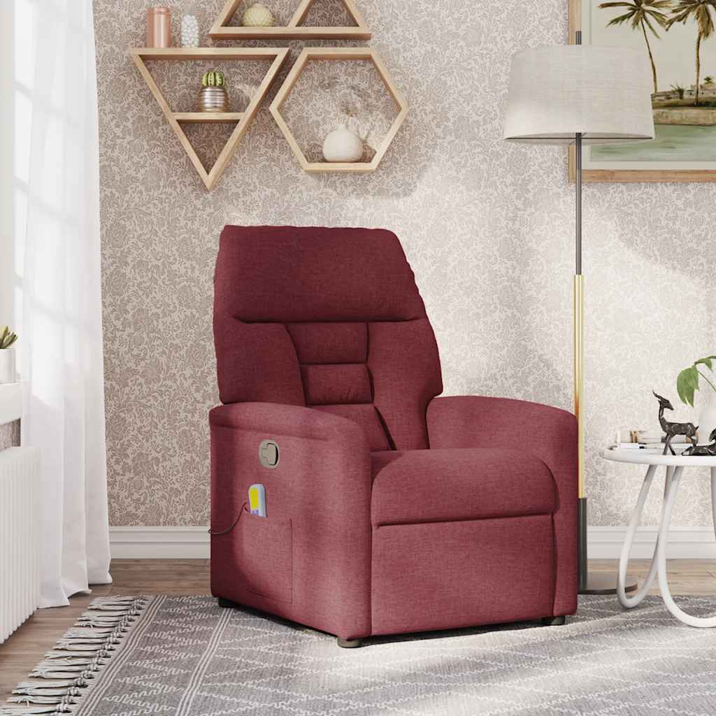 Πολυθρόνα Μασάζ Ανακλινόμενη Μπορντό Υφασμάτινη - Pakobazaar
