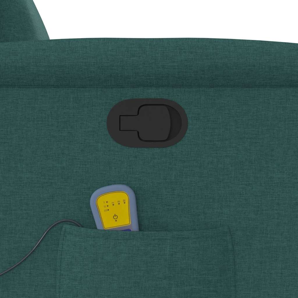 Πολυθρόνα Μασάζ Ανακλινόμενη Σκούρο Πράσινο Υφασμάτινη - Pakobazaar