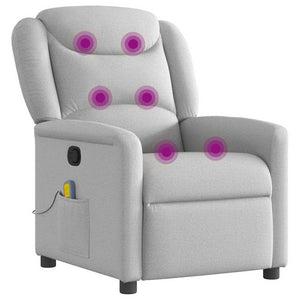 καρέκλα ανάκλισης μασάζ Cloud Grey Fabric - Pakobazaar