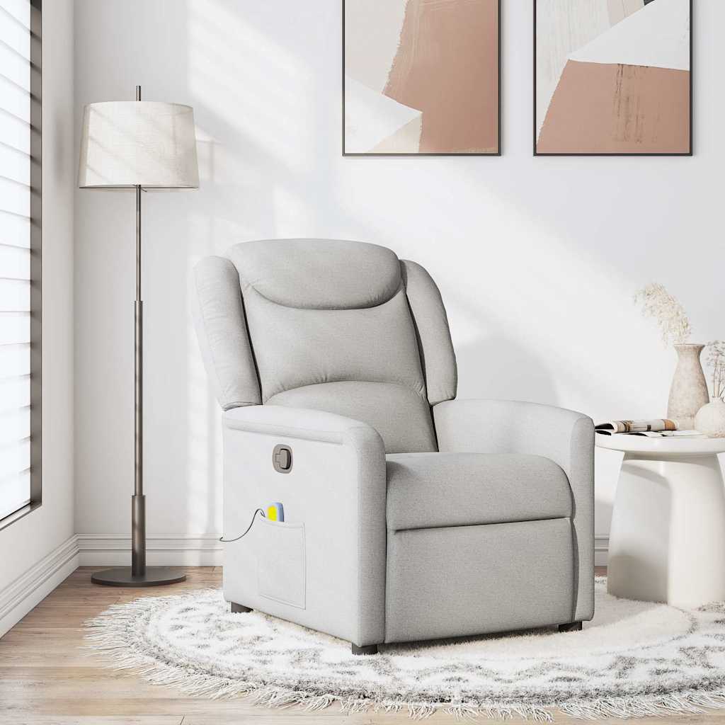 καρέκλα ανάκλισης μασάζ Cloud Grey Fabric - Pakobazaar