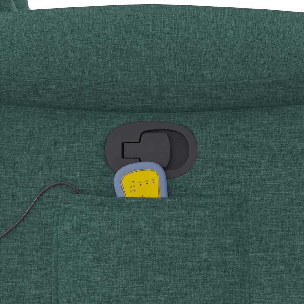 Πολυθρόνα Μασάζ Ανακλινόμενη Σκούρο Πράσινο Υφασμάτινη - Pakobazaar