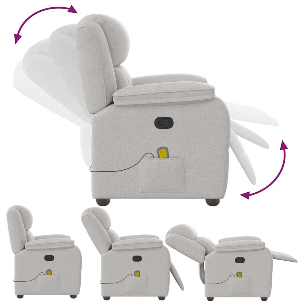 καρέκλα ανάκλισης μασάζ Cloud Grey Fabric - Pakobazaar