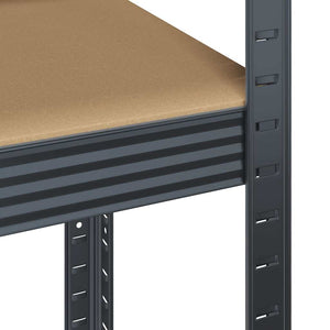 Ραφιέρες 5 Επιπέδων 3 τεμ. Ανθρακί Ατσάλι & Επεξεργασμένο Ξύλο