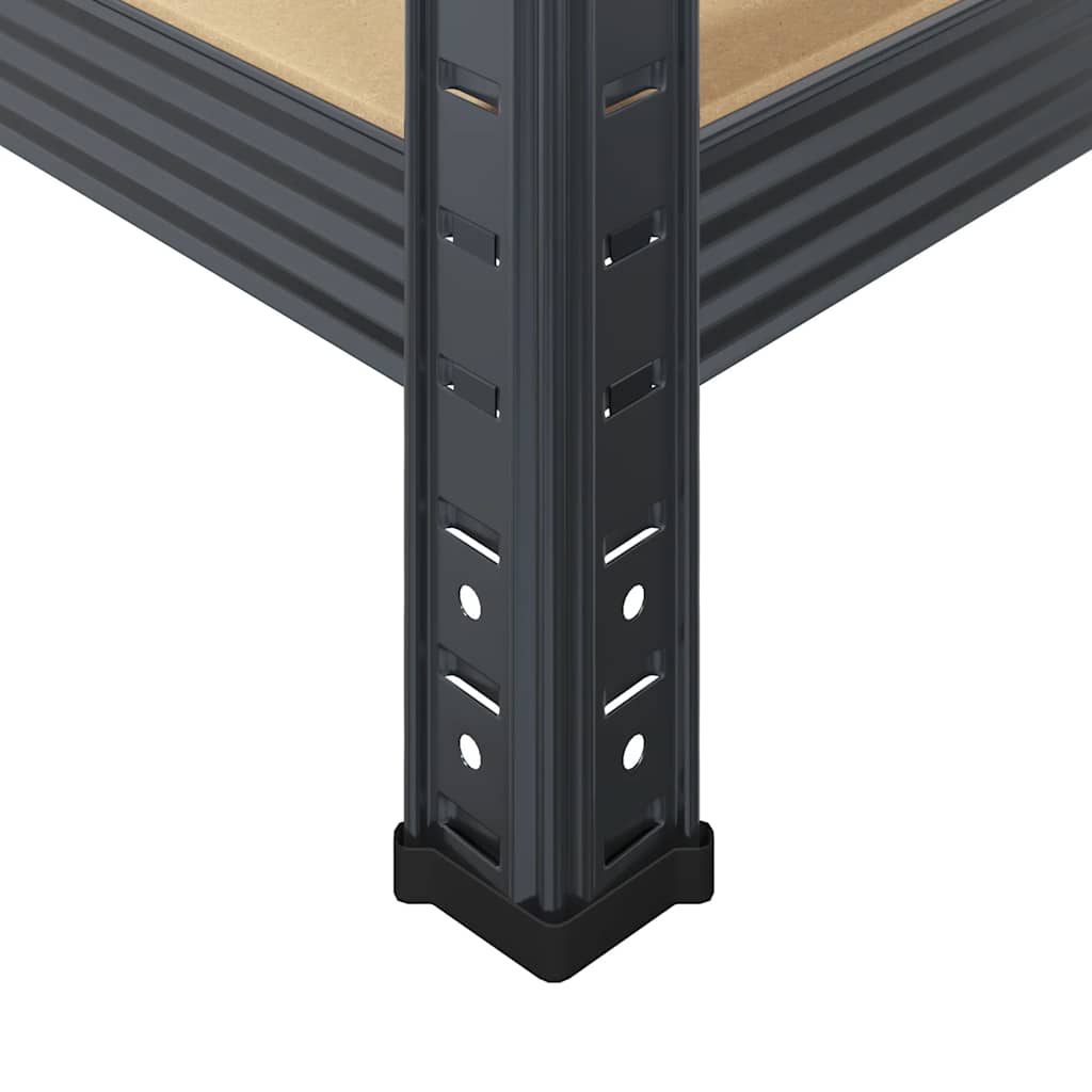 Ραφιέρες 5 Επιπέδων 3 τεμ. Ανθρακί Ατσάλι & Επεξεργασμένο Ξύλο