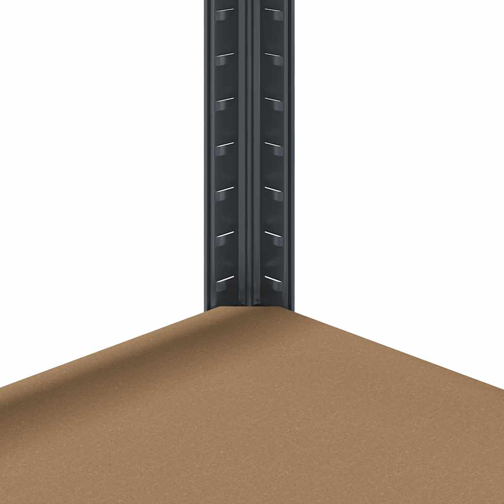 Ραφιέρες 5 Επιπέδων 3 τεμ. Ανθρακί Ατσάλι & Επεξεργασμένο Ξύλο