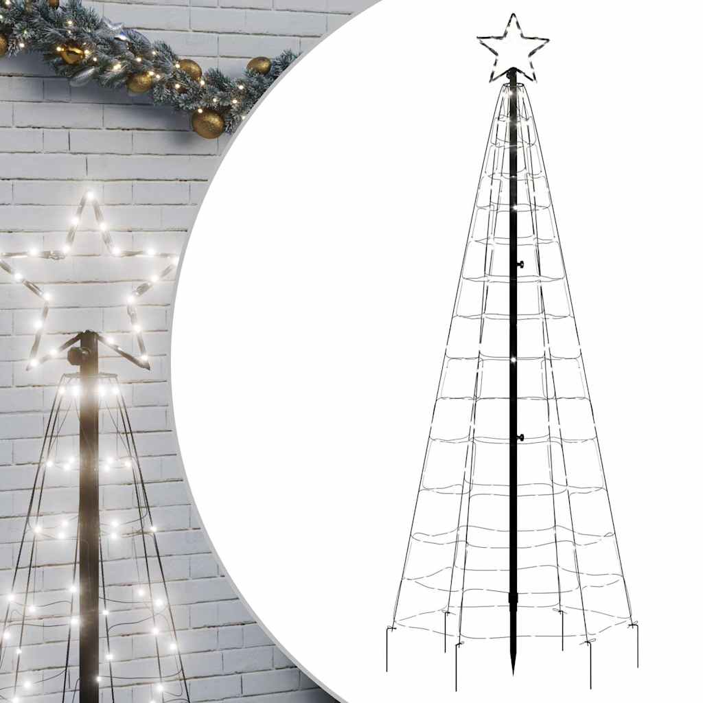 LED Χριστουγεννιάτικο Δέντρο με Πάσσαλους 220 LEDs Κρύο Λευκό 180 εκ. (μόνο για Αυστραλία)