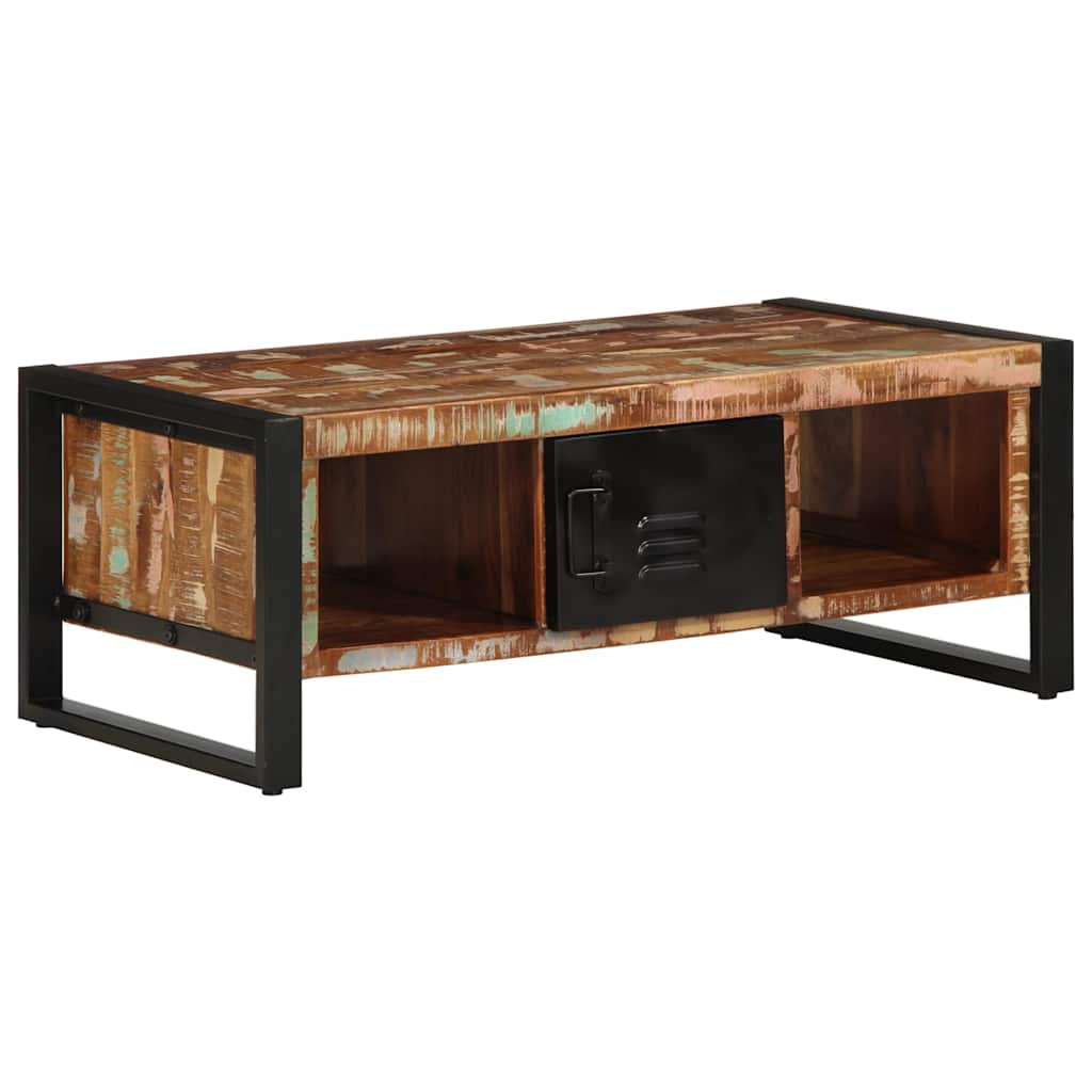 Τραπεζάκι σαλονιού πολύχρωμο 90x50x36cm Ξύλο μασίφ αναγεννημένο - Pakobazaar