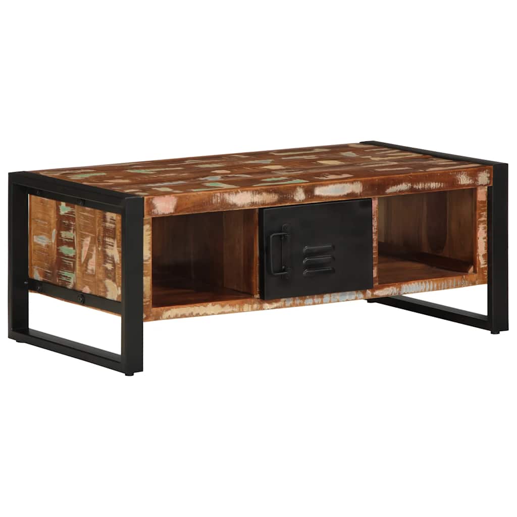 Τραπεζάκι σαλονιού πολύχρωμο 90x50x36cm Ξύλο μασίφ αναγεννημένο - Pakobazaar