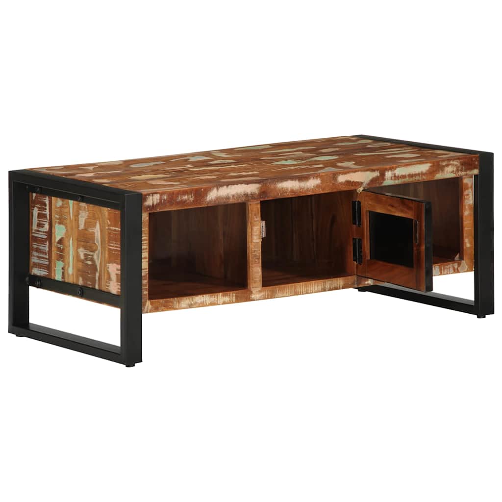 Τραπεζάκι σαλονιού πολύχρωμο 90x50x36cm Ξύλο μασίφ αναγεννημένο - Pakobazaar