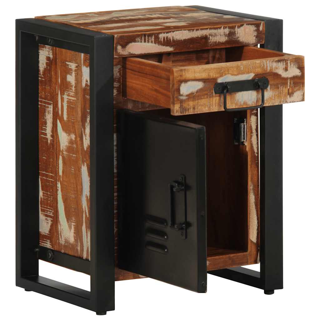 Κομοδίνα 2 τεμάχια Πολύχρωμο Στερεό ακατέργαστο ξύλο Mango