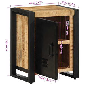 Κομοδίνο 40x30x51 cm Στερεό ακατέργαστο ξύλο Μάνγκο