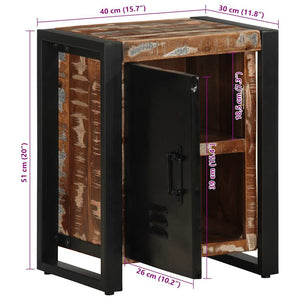 Κομοδίνο Πολύχρωμο 40x30x51 cm Στερεό ξύλο αναγεννημένο - Pakobazaar