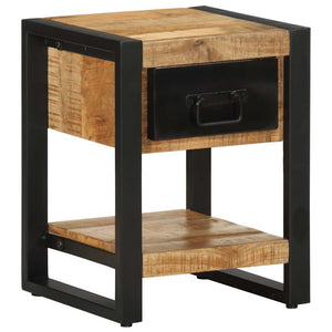 Κομοδίνο 35x34x45 cm Στερεό ακατέργαστο ξύλο Μάνγκο - Pakobazaar