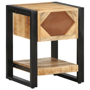 Κομοδίνο 35x34x45 cm Στερεό ακατέργαστο ξύλο Μάνγκο - Pakobazaar