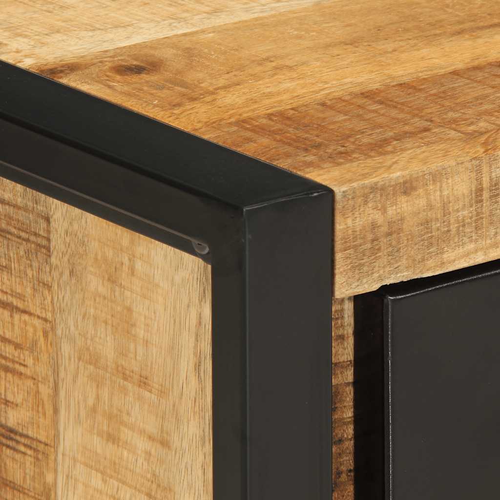 Κομοδίνο 35x34x45 cm Στερεό ακατέργαστο ξύλο Μάνγκο - Pakobazaar