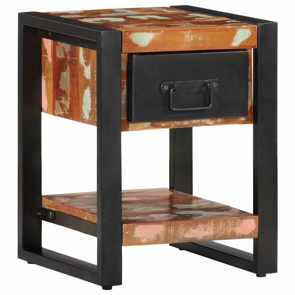 Κομοδίνο Πολύχρωμο 35x34x45 cm Στερεό ξύλο αναγεννημένο