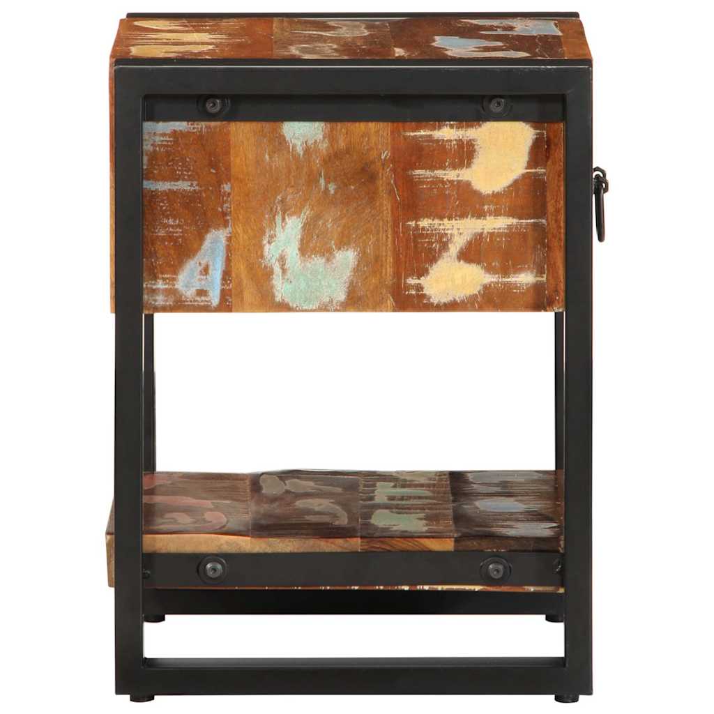Κομοδίνο Πολύχρωμο 35x34x45 cm Στερεό ξύλο αναγεννημένο