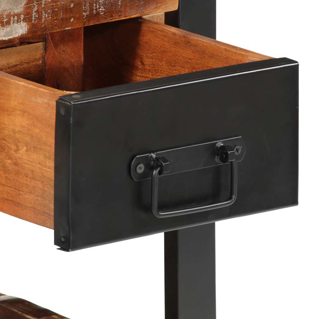 Κομοδίνο Πολύχρωμο 35x34x45 cm Στερεό ξύλο αναγεννημένο