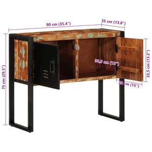Ντουλάπι κονσόλας Πολύχρωμο 90x35x75 εκ Μασίφ Ξύλο Ανακυκλωμένο