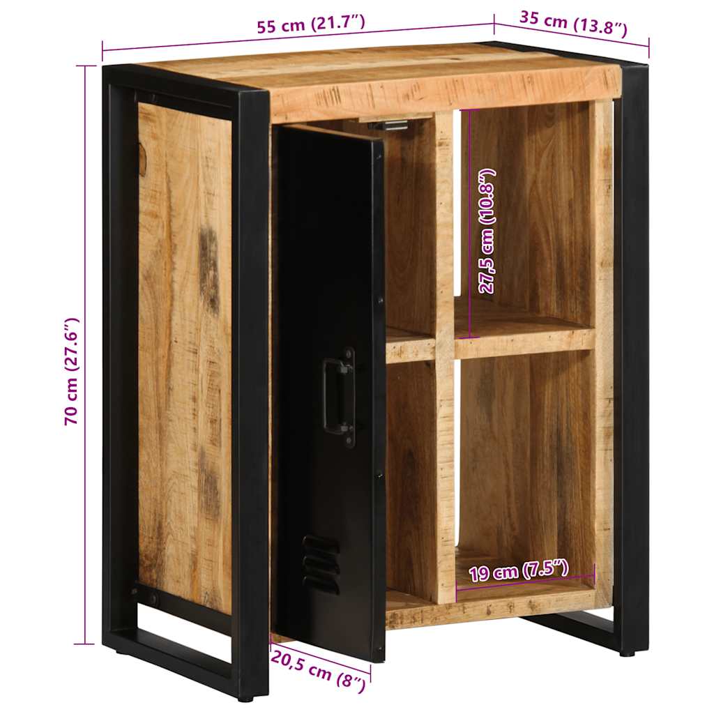 Μπουφές 55x35x70 εκ. από Μασίφ Ακατέργαστο Ξύλο Μάνγκο - Pakobazaar