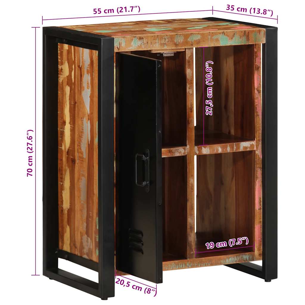 Σκευοθήκη Πολύχρωμο 55x35x70 cm Ξύλο μασίφ αναγεννημένο