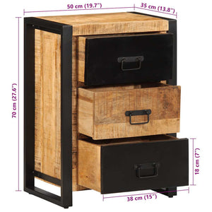 ντουλάπι συρταριών  50x35x70 cm Στερεό ακατέργαστο ξύλο Mango - Pakobazaar