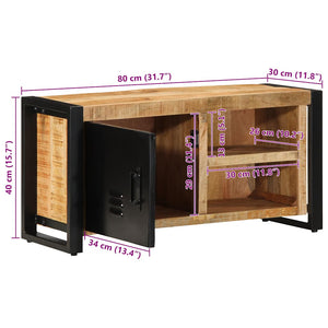 ντουλάπι τηλεόρασης  80x30x40 cm Στερεό ακατέργαστο ξύλο Mango - Pakobazaar