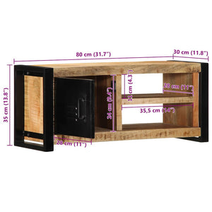 ντουλάπι τηλεόρασης  80x30x35 cm Στερεό ακατέργαστο ξύλο Mango - Pakobazaar