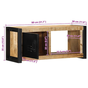 ντουλάπι τηλεόρασης  80x30x35 cm Στερεό ακατέργαστο ξύλο Mango - Pakobazaar