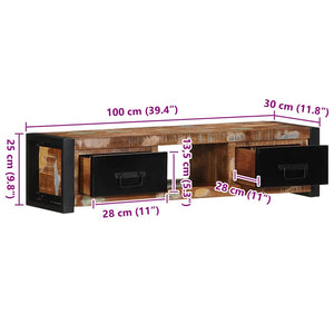 ντουλάπι τηλεόρασης  100x30x25 cm από μασίφ ξύλο αναγεννημένο