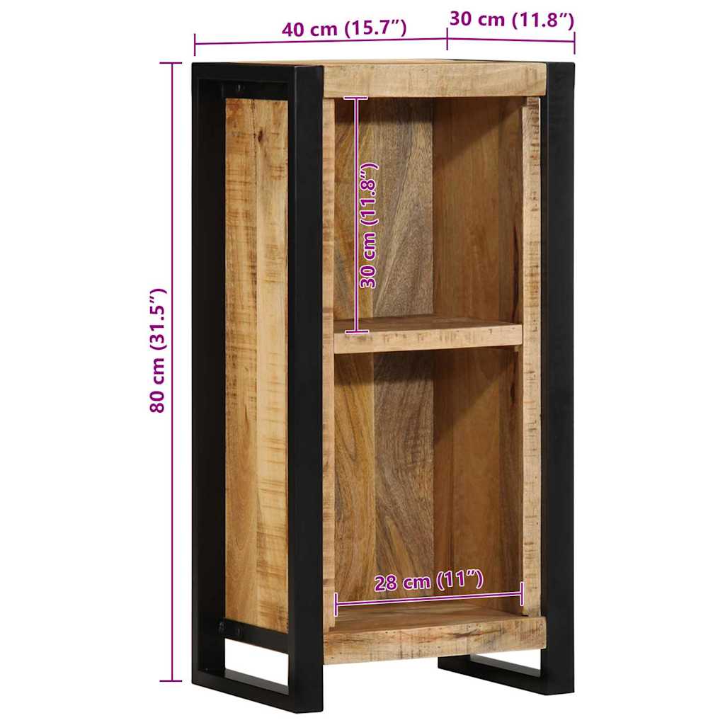 Κομοδίνο με ράφι Καφέ 40 x 30 x 80 εκ. Μασίφ ξύλο μάνγκο