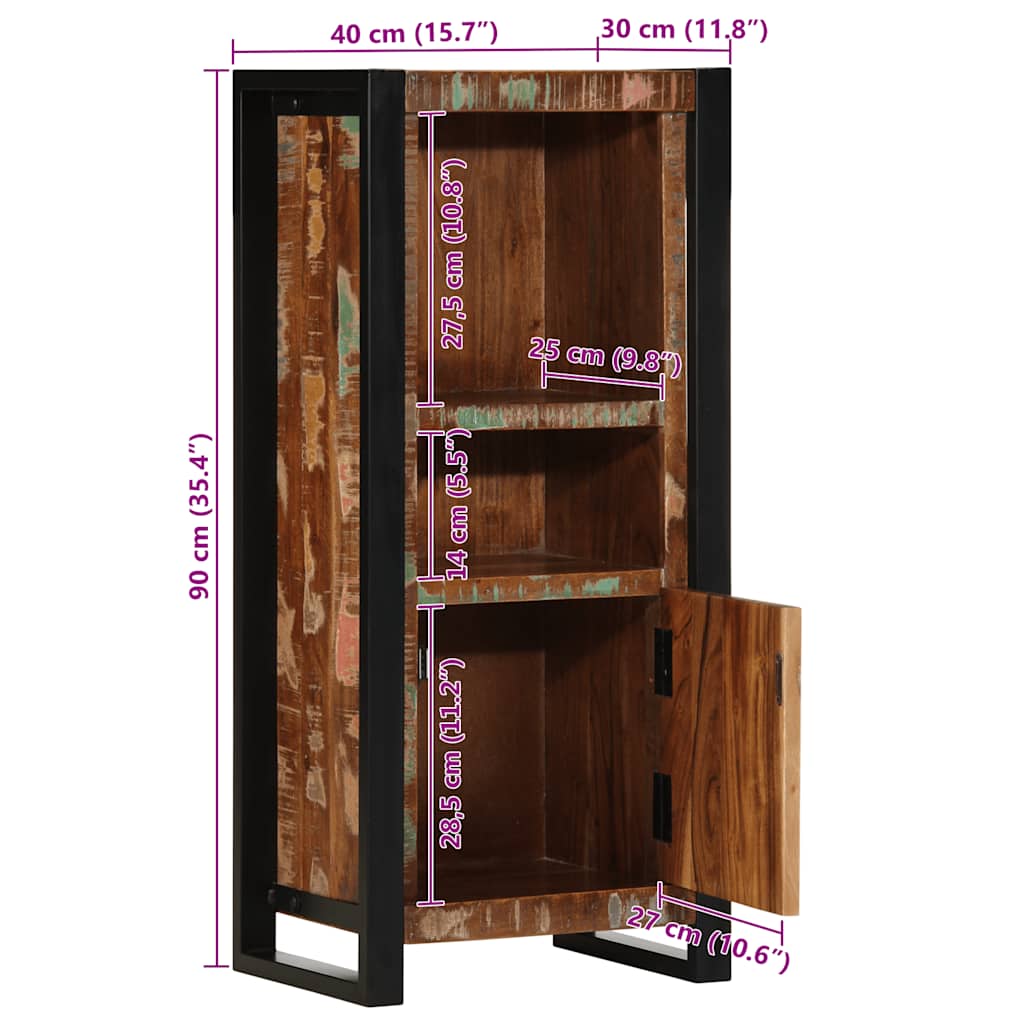 ντουλάπι μπάνιου  40x30x90 cm από μασίφ ξύλο αναγεννημένο - Pakobazaar