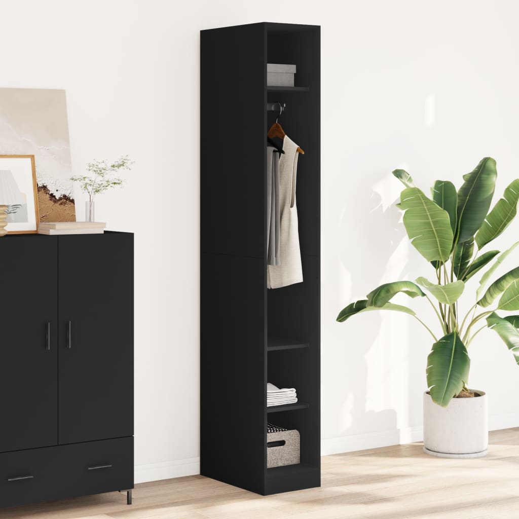 Ντουλάπα Μαύρη 30x50x200 εκ. από Επεξεργασμένο Ξύλο
